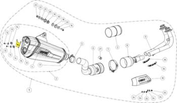 Klusinātāja kronšteins Akrapovic P-X189 AK-P-X189