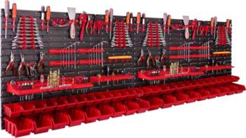 PVC tool board with containers and