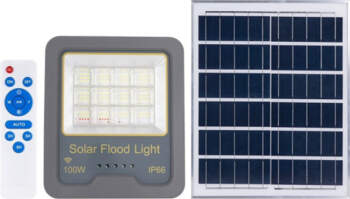 Solar flood light with motion sensor