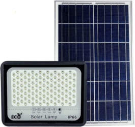 Solar flood light with daylight sensor