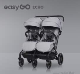 EasyGo Echo Cloudy Gray Dvīņu rati