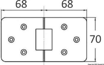 Osculati Microcast hinge w/studs 140 x