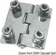 Osculati SS rectangular hinge 4 bushing