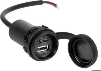 Osculati Waterproof USB-A + USB+C socket