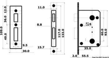 Osculati Lock external right internal left