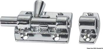- Cast chromed brass blocking latch