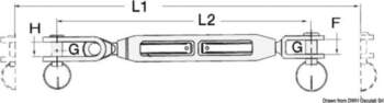 Osculati Turnbuckle fixed fork 5/8" cable