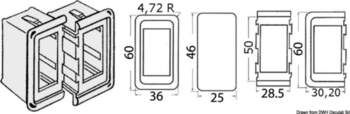 Osculati Plastic bezel for switch, right/left