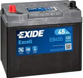 Akumulators Exide EB455 45Ah, 300A, (+