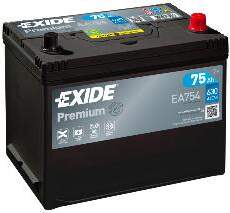 Akumulators Exide EA754 75Ah, 630A, (-