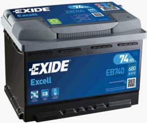 Akumulators Exide EB740 74Ah, 680A, (-