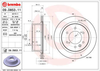 Bremžu diski BREMBO 09.D853.11