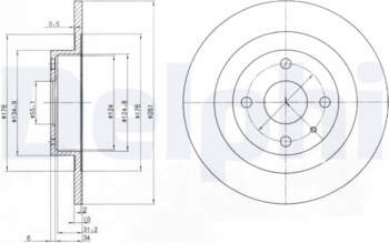 Bremžu diski DELPHI BG3556