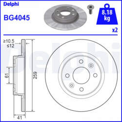 Bremžu diski DELPHI BG4045