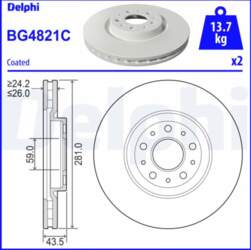 Bremžu diski DELPHI BG4821C