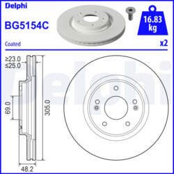 Bremžu diski DELPHI BG5154C