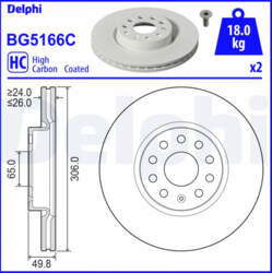 Bremžu diski DELPHI BG5166C