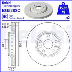 Bremžu diski DELPHI BG5282C