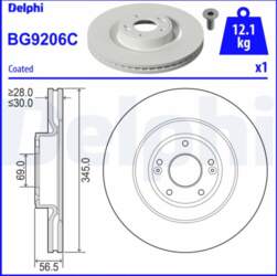 Bremžu diski DELPHI BG9206C