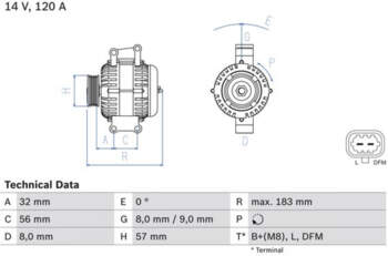 Ģenerators BOSCH 0 986 044 020