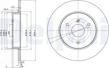 Bremžu diski DELPHI BG3526