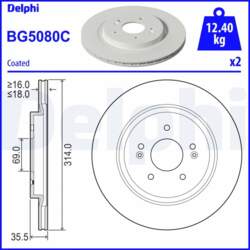 Bremžu diski DELPHI BG5080C