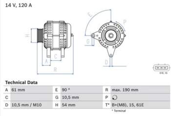 Ģenerators BOSCH 0 986 044 841
