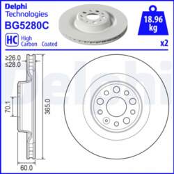 Bremžu diski DELPHI BG5280C