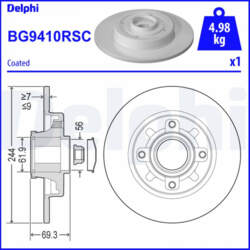 Bremžu diski DELPHI BG9410RSC