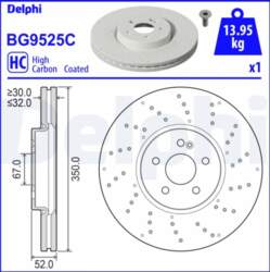 Bremžu diski DELPHI BG9525C
