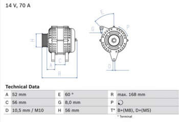Ģenerators BOSCH 0 986 040 201