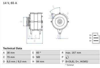 Ģenerators BOSCH 0 986 044 591