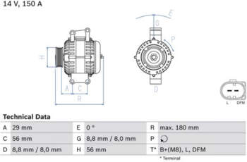 Ģenerators BOSCH 0 986 044 910