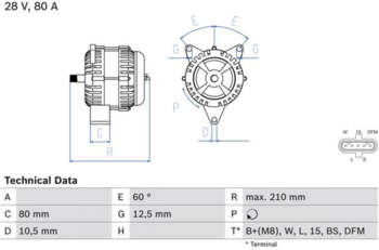 Ģenerators BOSCH 0 986 048 100