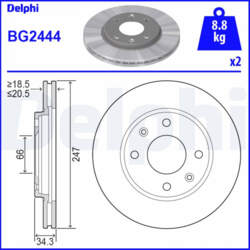 Bremžu diski DELPHI BG2444