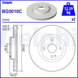 Bremžu diski DELPHI BG5010C