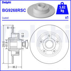 Bremžu diski DELPHI BG9268RSC