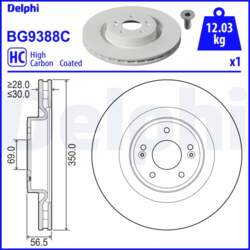 Bremžu diski DELPHI BG9388C
