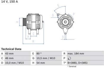 Ģenerators BOSCH 0 986 044 400