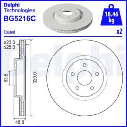 Bremžu diski DELPHI BG5216C