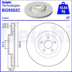 Bremžu diski DELPHI BG9502C