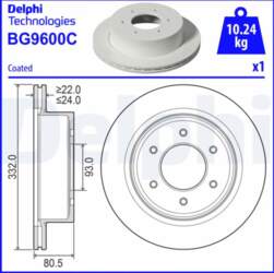 Bremžu diski DELPHI BG9600C