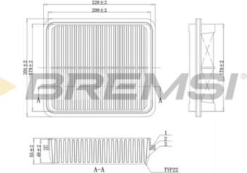 Gaisa filtrs BREMSI FA1146