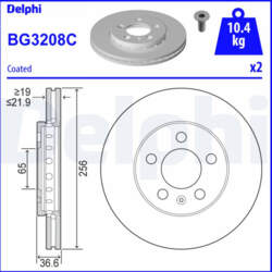 Bremžu diski DELPHI BG3208C
