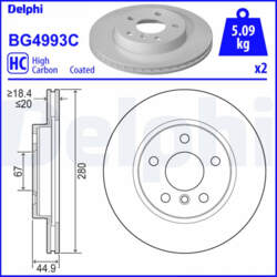 Bremžu diski DELPHI BG4993C