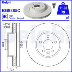 Bremžu diski DELPHI BG9385C