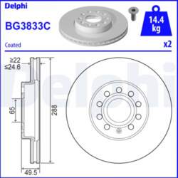 Bremžu diski DELPHI BG3833C