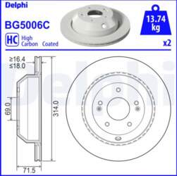 Bremžu diski DELPHI BG5006C