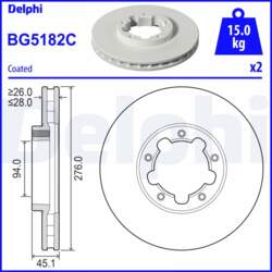Bremžu diski DELPHI BG5182C