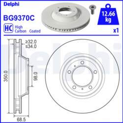 Bremžu diski DELPHI BG9370C